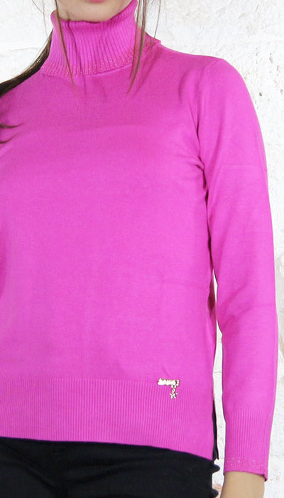 Gaudì Jeans Maglione fucsia a collo alto Maglie e cardigan Donna - Boutique Luisa Trendy
