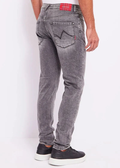 Gaudi jeans Jeans slim grigio in denim di cotone