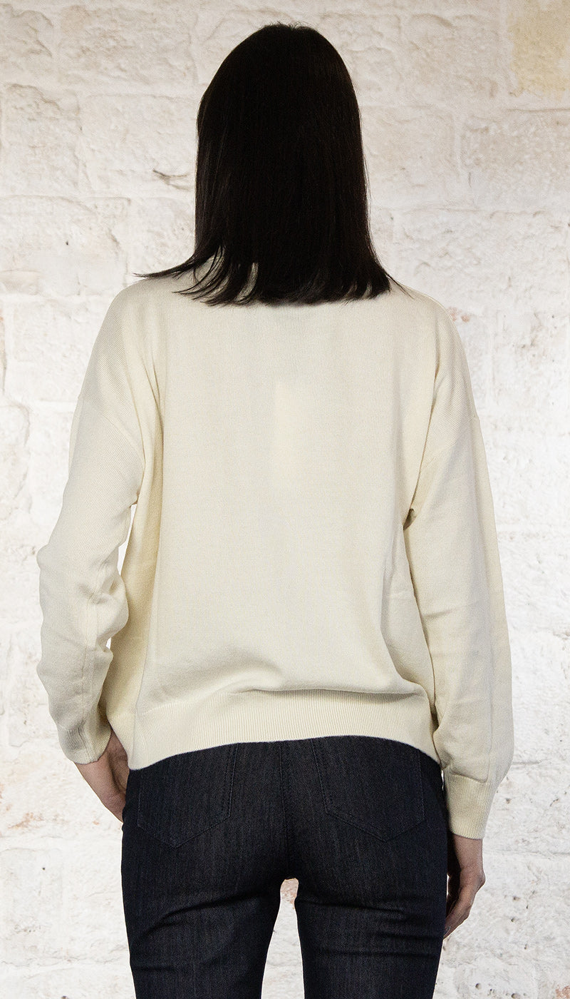 Gaudi Maglia bianca in lana e cashmere