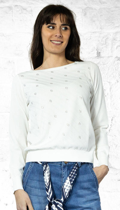 Gaudi Maglia con logo all over in strass e maniche lunghe 511BD53005 Maglie e cardigan Donna - Boutique Luisa Trendy