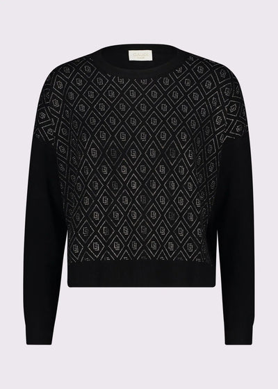 Gaudi Maglia con logo in strass all over Maglie e cardigan Donna - Boutique Luisa Trendy