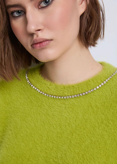 Gaudi Maglia verde da donna con strass Maglie e cardigan Donna - Boutique Luisa Trendy
