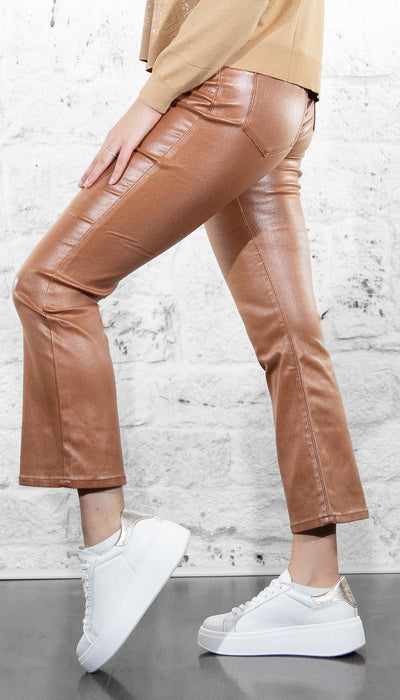 Gaudi Pantalone flare cropped effetto simil pelle 521BD25016 Pantalone Donna - Boutique Luisa Trendy