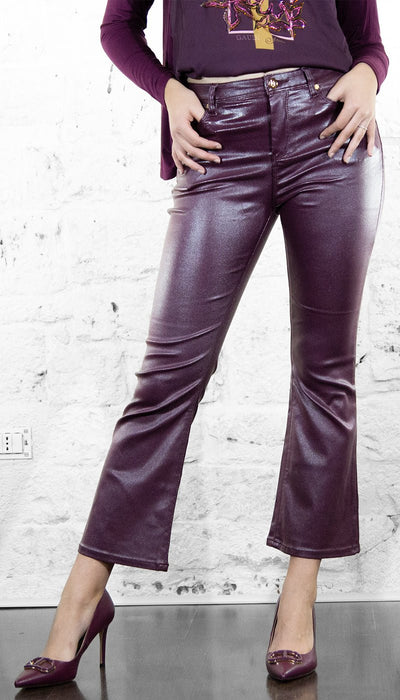 Gaudi Pantalone flare cropped effetto simil pelle 521BD25016 Pantalone Donna - Boutique Luisa Trendy