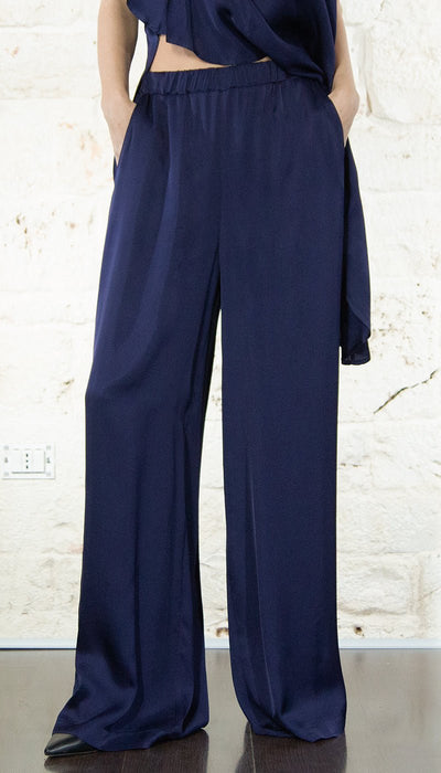 Gaudi Pantalone in viscosa lucido a palazzo Pantalone Donna - Boutique Luisa Trendy