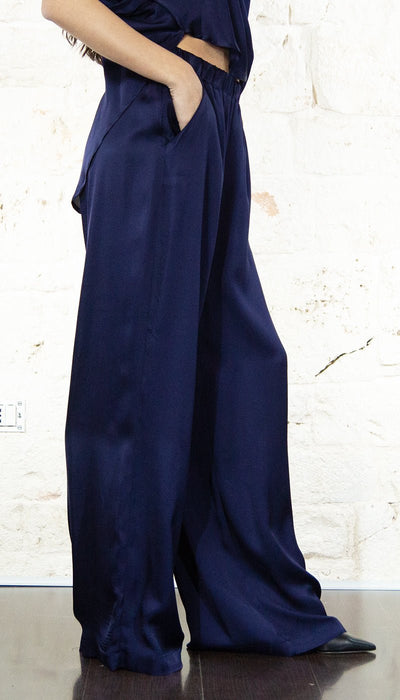 Gaudi Pantalone in viscosa lucido a palazzo Pantalone Donna - Boutique Luisa Trendy