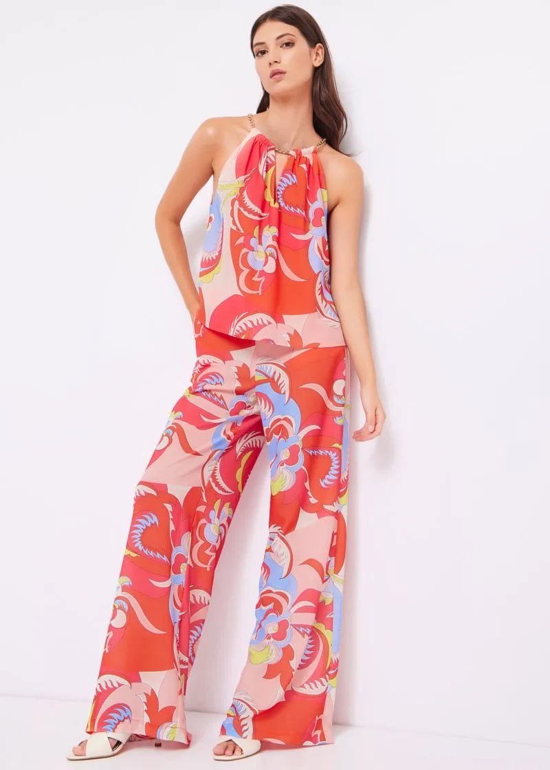 Gaudi Pantaloni in georgette con stampa floreale Pantalone Donna - Boutique Luisa Trendy