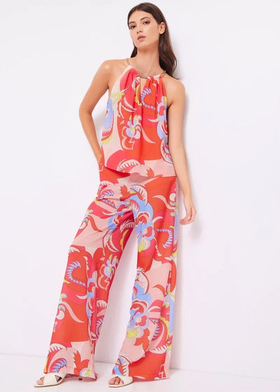 Gaudi Pantaloni in georgette con stampa floreale Pantalone Donna - Boutique Luisa Trendy