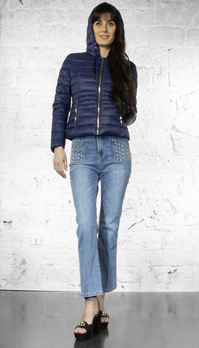 Gaudi Piumino donna blu con cappuccio Capispalla Donna - Boutique Luisa Trendy