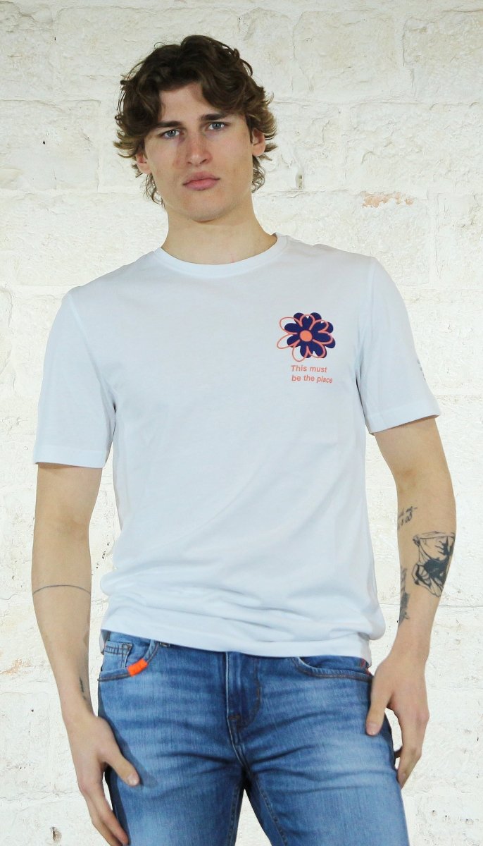 Gaudi T-shirt bianca con stampa. T-shirt e Polo - Boutique Luisa Trendy