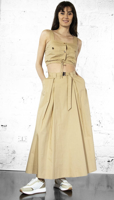 Gaudi Top da donna beige con bottoni logati T-Shirt e top - Boutique Luisa Trendy