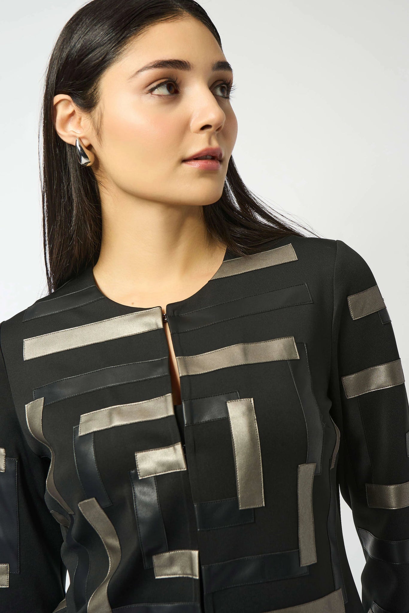 Giacca lunga in similpelle e scuba Capispalla Donna - Boutique Luisa Trendy