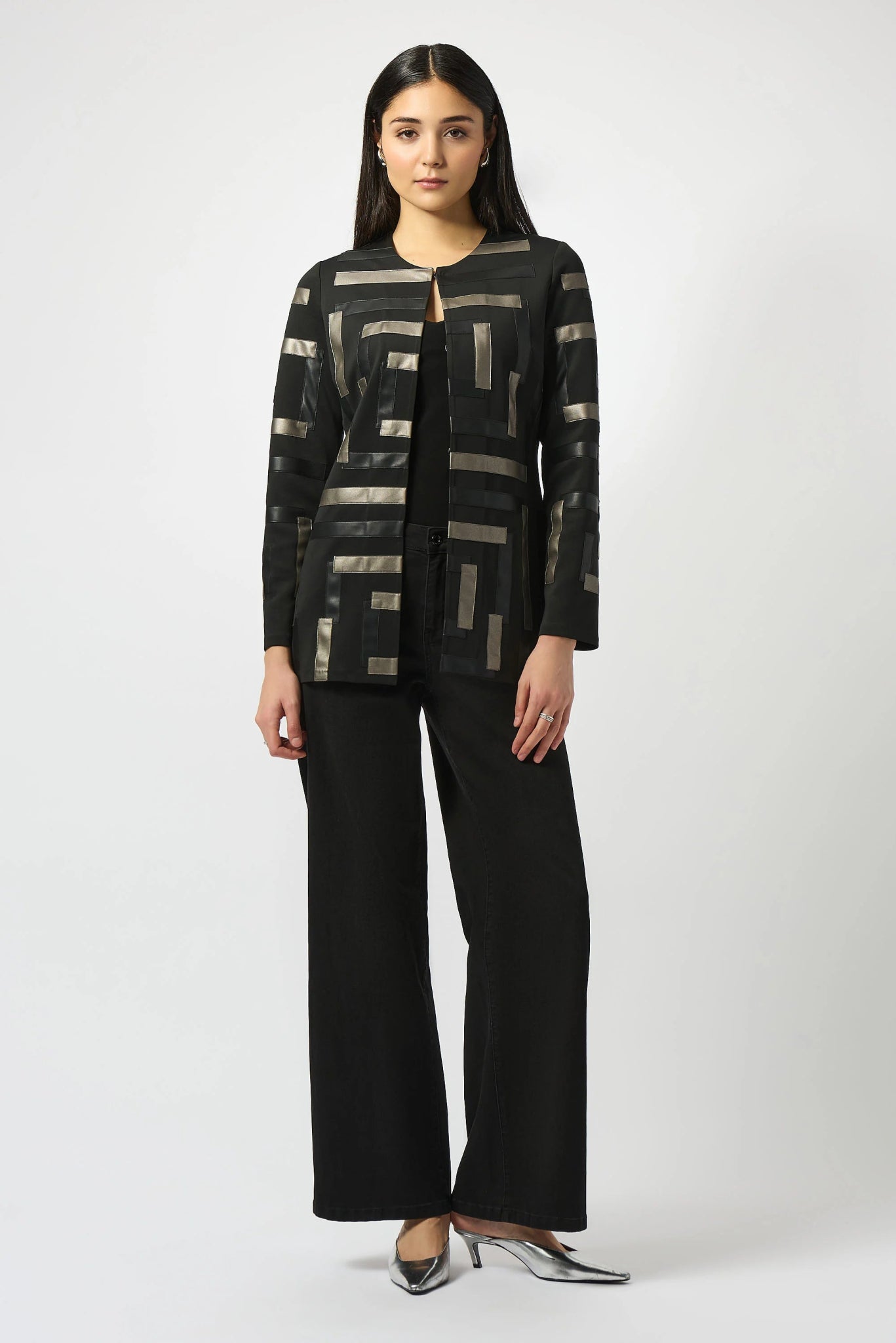 Giacca lunga in similpelle e scuba Capispalla Donna - Boutique Luisa Trendy