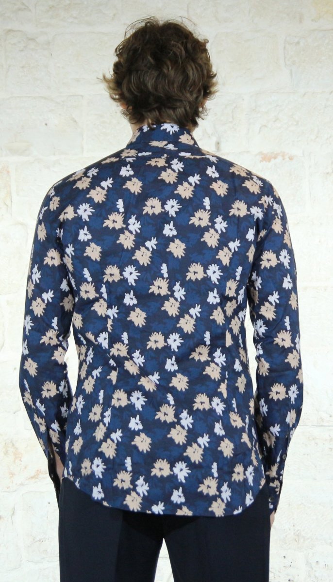 Grigio Camicia fantasia fiori in cotone Camicia e gilet - Boutique Luisa Trendy