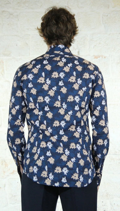 Grigio Camicia fantasia fiori in cotone Camicia e gilet - Boutique Luisa Trendy