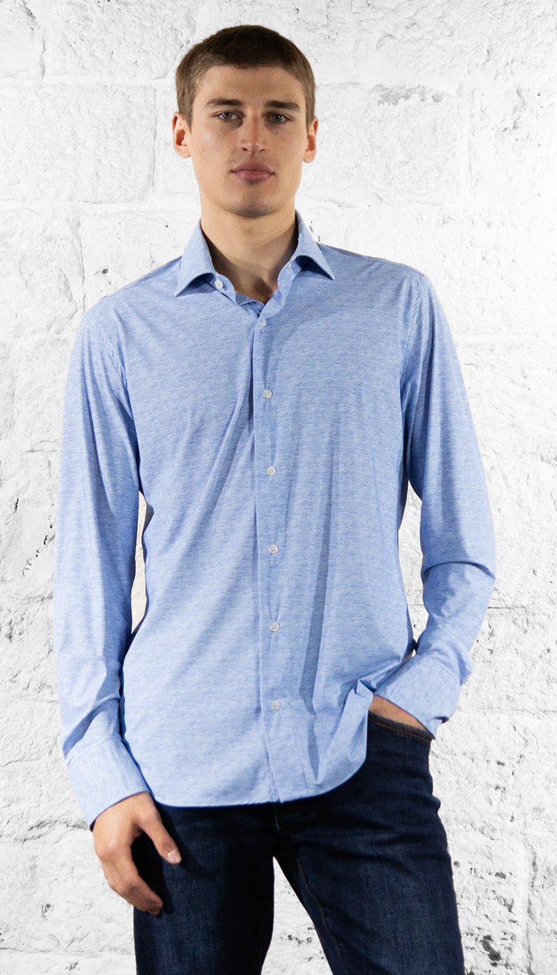 Grigio Camicia techno azzurro effetto fiammato Camicia e gilet - Boutique Luisa Trendy