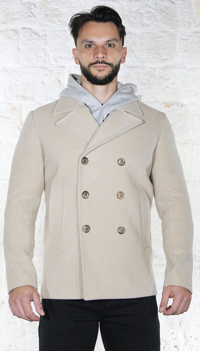 Havana & Co Cappotto corto doppiopetto in panno Capispalla Uomo - Boutique Luisa Trendy