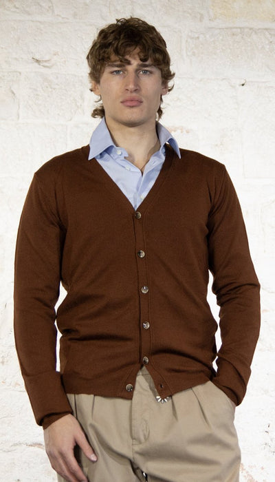Havana & Co Cardigan nero in lana merinos (copia) Maglie e cardigan uomo - Boutique Luisa Trendy