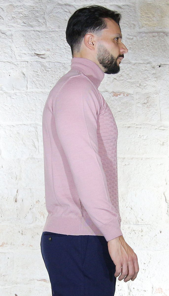Havana & Co Dolcevita in misto lana con micro disegno Maglie e cardigan uomo - Boutique Luisa Trendy