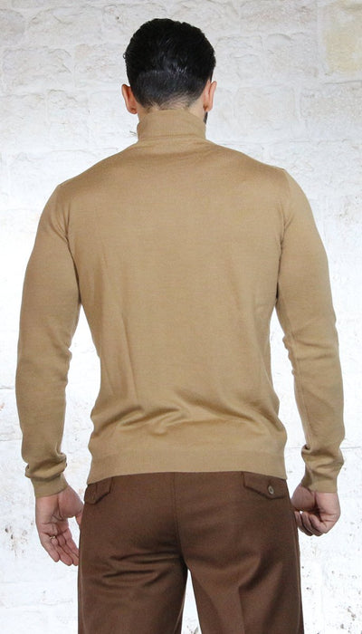 Havana & co Dolcevita uomo cammello in lana Maglie e cardigan uomo - Boutique Luisa Trendy