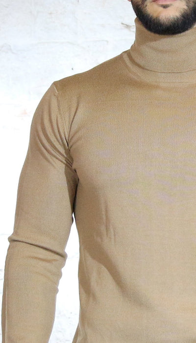 Havana & co Dolcevita uomo cammello in lana Maglie e cardigan uomo - Boutique Luisa Trendy