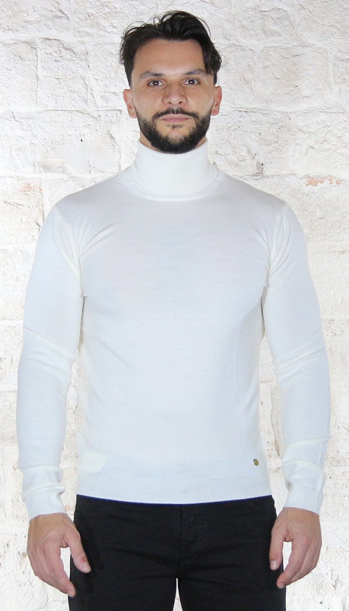 Havana & co Dolcevita uomo panna in lana Maglie e cardigan uomo - Boutique Luisa Trendy
