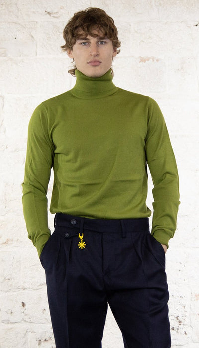 Havana & Co Dolcevita verde in lana Maglie e cardigan uomo - Boutique Luisa Trendy