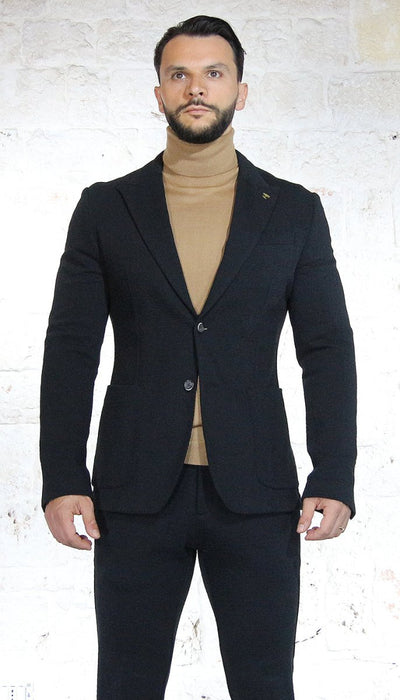 Havana & Co Giacca nera in jersey lavorato Abiti e giacche - Boutique Luisa Trendy