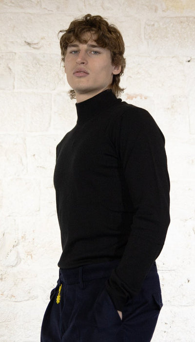 Havana & Co Lupetto nero in lana merinos Maglie e cardigan uomo - Boutique Luisa Trendy