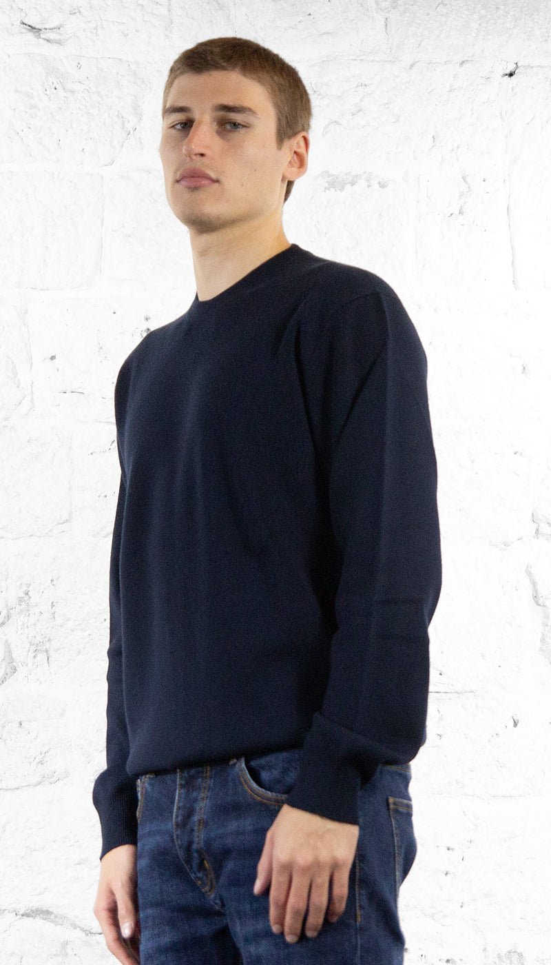 Havana & Co Maglia blu cotone e seta Maglie e cardigan uomo - Boutique Luisa Trendy