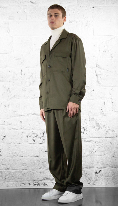 Havana & Co Overshirt in tessuto stretch verde Abiti e giacche - Boutique Luisa Trendy