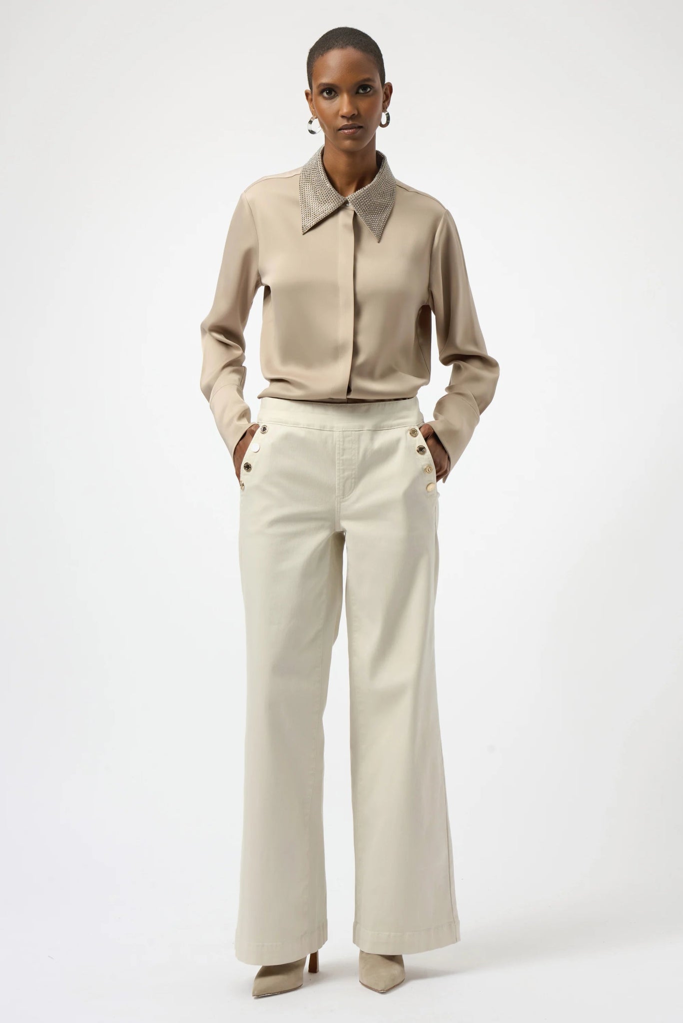 Joseph Ribkoff Blusa in raso e colletto in strass Bluse e camicie - Boutique Luisa Trendy