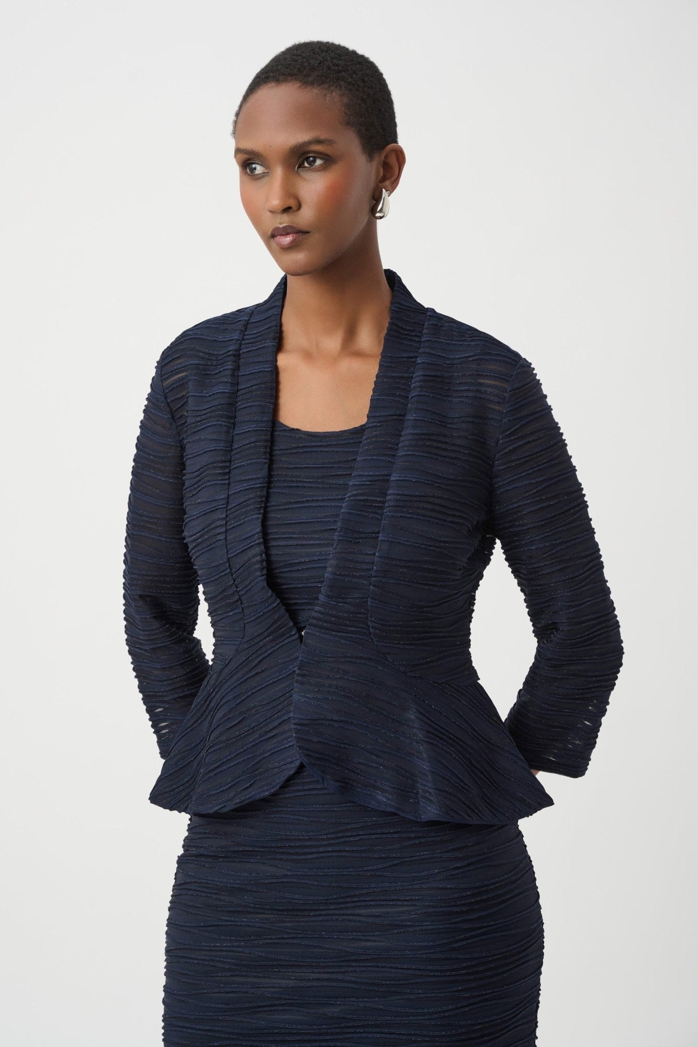 Joseph Ribkoff Giacca e top blu in maglia con lurex 254732S26 Capispalla Donna - Boutique Luisa Trendy