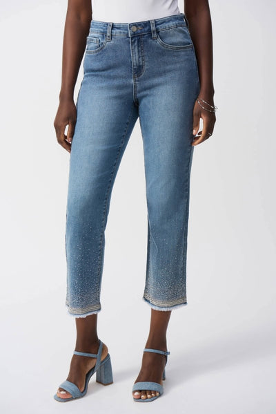 Joseph Ribkoff Jeans cropped dal taglio dritto con strass Jeans - Boutique Luisa Trendy