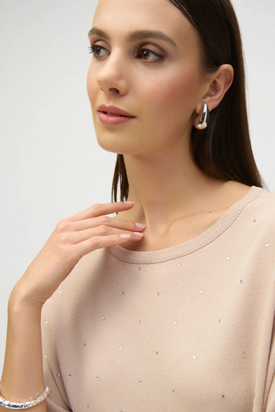 Joseph Ribkoff Maglia con strass e maniche al gomito Maglie e cardigan Donna - Boutique Luisa Trendy