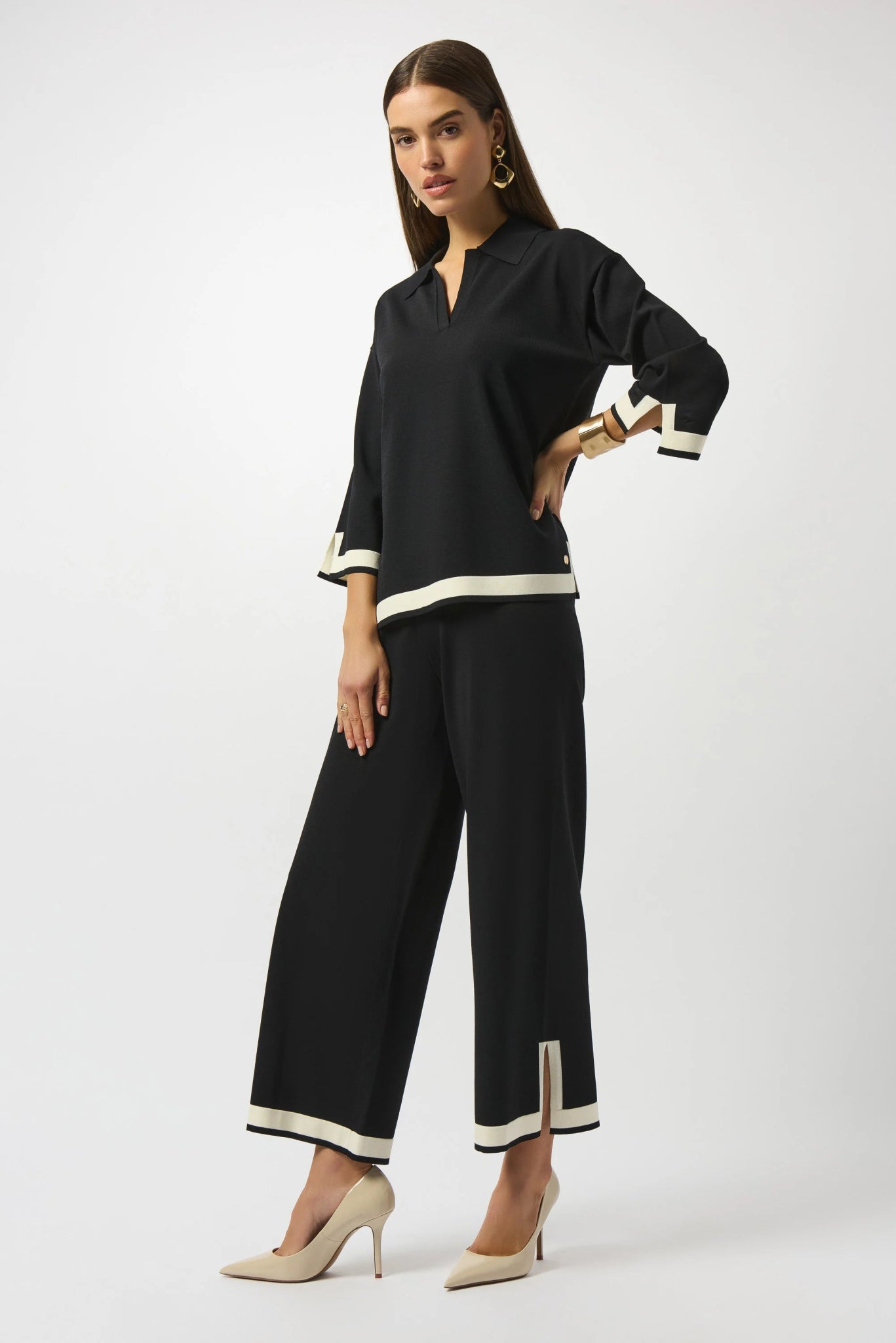 Joseph Ribkoff Pantalone cropped n maglia con bordi a contrasto Pantalone Donna - Boutique Luisa Trendy