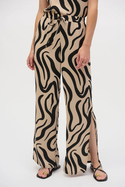 Joseph Ribkoff Pantaloni a gamba larga in garza con stampa astratta Pantalone Donna - Boutique Luisa Trendy