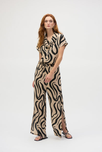 Joseph Ribkoff Pantaloni a gamba larga in garza con stampa astratta Pantalone Donna - Boutique Luisa Trendy