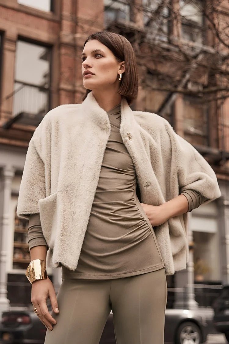 Joseph Ribkoff Pelliccia con maniche corte a pipistrello Capispalla Donna - Boutique Luisa Trendy