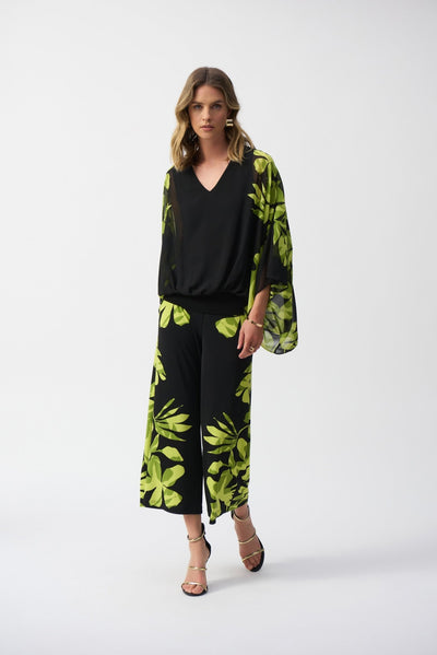 Joseph Ribkoff Poncho in chiffon e maglia effetto seta con stampa floreale Bluse e camicie - Boutique Luisa Trendy