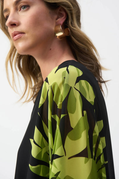 Joseph Ribkoff Poncho in chiffon e maglia effetto seta con stampa floreale Bluse e camicie - Boutique Luisa Trendy