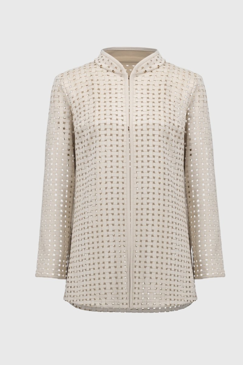 Joseph Ribkoff Soprabito dritto in eco camoscio con taglio laser Capispalla Donna - Boutique Luisa Trendy