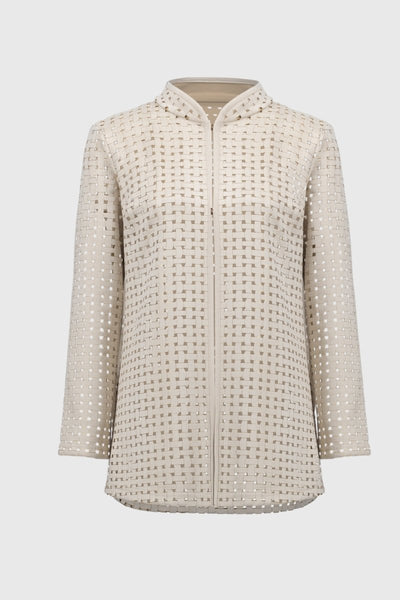 Joseph Ribkoff Soprabito dritto in eco camoscio con taglio laser Capispalla Donna - Boutique Luisa Trendy