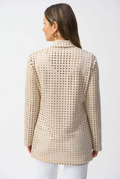 Joseph Ribkoff Soprabito dritto in eco camoscio con taglio laser Capispalla Donna - Boutique Luisa Trendy