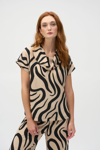 Joseph Ribkoff Top con collo ad anello in garza con stampa astratta Bluse e camicie - Boutique Luisa Trendy