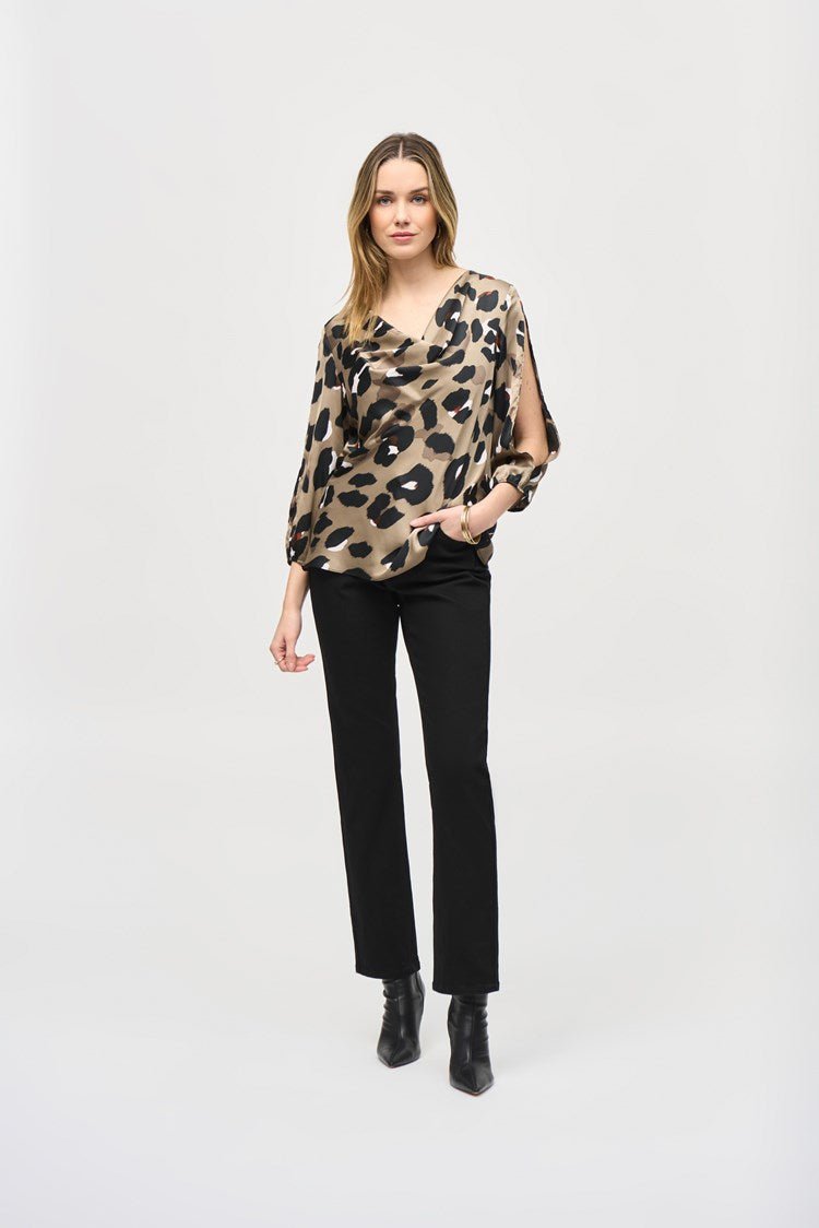 Joseph Ribkoff Top in raso con stampa animalier Bluse e camicie - Boutique Luisa Trendy