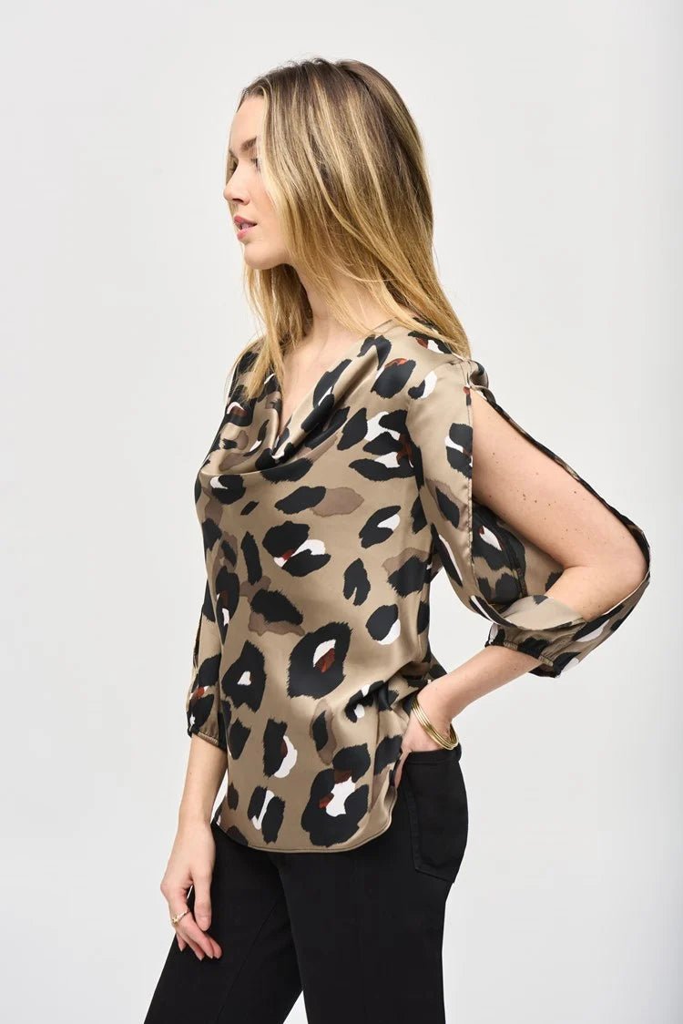 Joseph Ribkoff Top in raso con stampa animalier Bluse e camicie - Boutique Luisa Trendy
