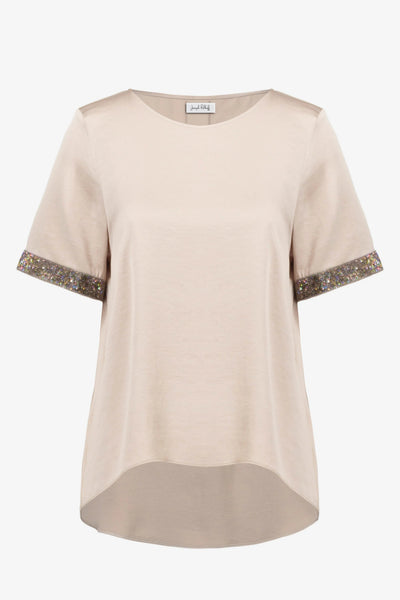 Joseph Ribkoff Top in raso riciclato con dettagli in strass T-Shirt e top - Boutique Luisa Trendy