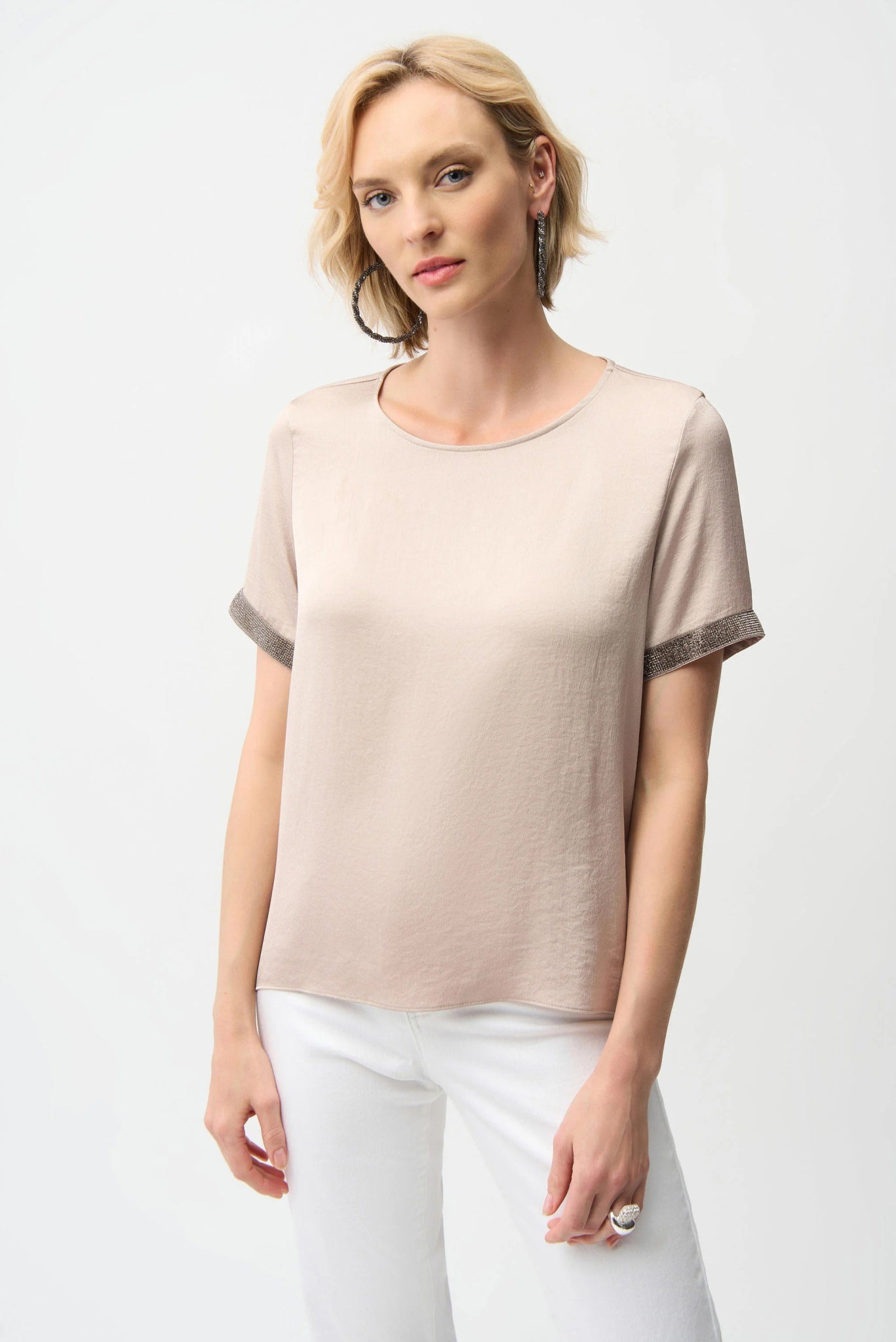 Joseph Ribkoff Top in raso riciclato con dettagli in strass T-Shirt e top - Boutique Luisa Trendy