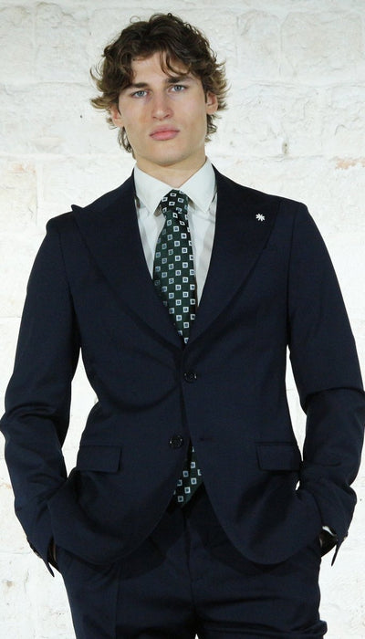 Manuel Ritz Abito blu in lana petto a lance Abiti e giacche - Boutique Luisa Trendy